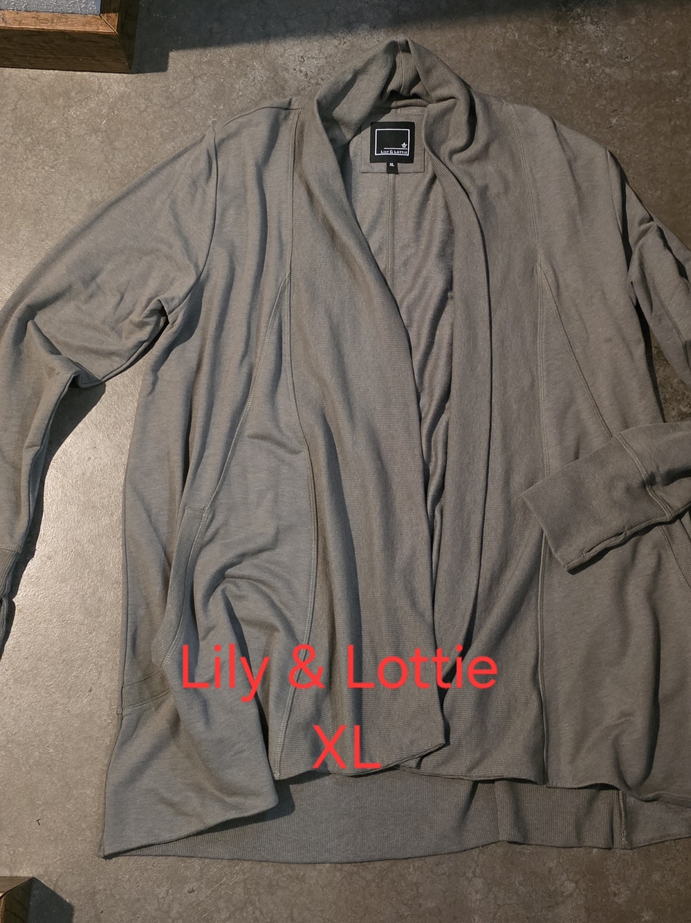 Lily & Lottie Open Front Cardigan - Gray